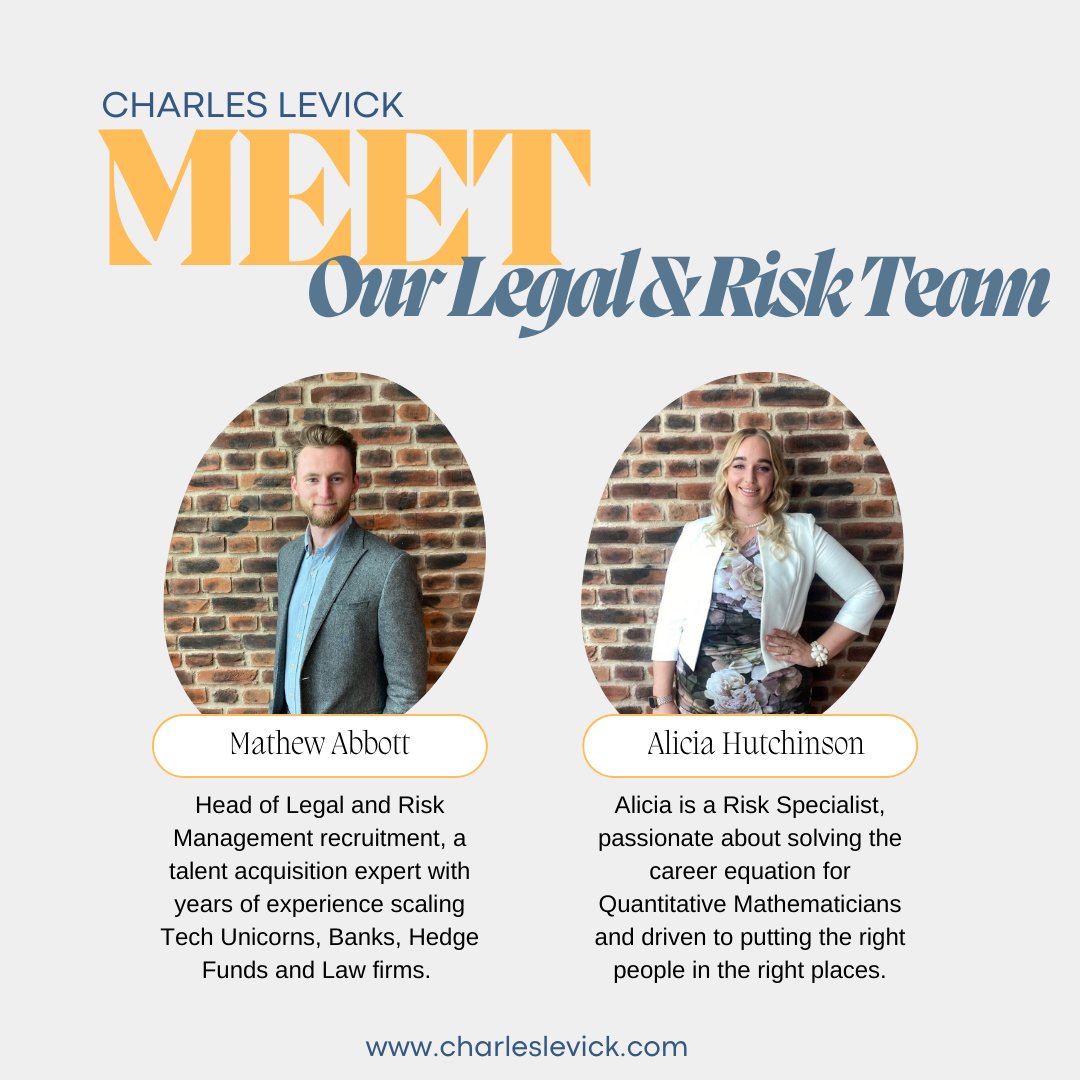 Meet our Legal & Risk team! With Mathew Abbott running all things Legal and Alicia Hutchinson leading from the front with our Risk desk they really are a formidable headhunting team with outstanding market knowledge.

#legaljobs #riskjobs #legal #lawjobs #riskrecruitment