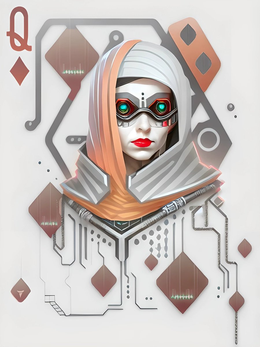 CCCasino's tweet photo. Q♦️. Cyber Queen of Diamonds

🔥 4 #MATIC 🔥
(Also available with #ETH)

⬇️ Discover your favorite card from many themes and styles on #OpenSea:
👉https://t.co/lDs2b8DLTY👈

#NFT #nftart #NFTCommuntiy #nftcollectors #nftdrop #NFTProject #NFTGiveaway #CCC #CryptoCard #POLYGON https://t.co/4s13zBFtfT