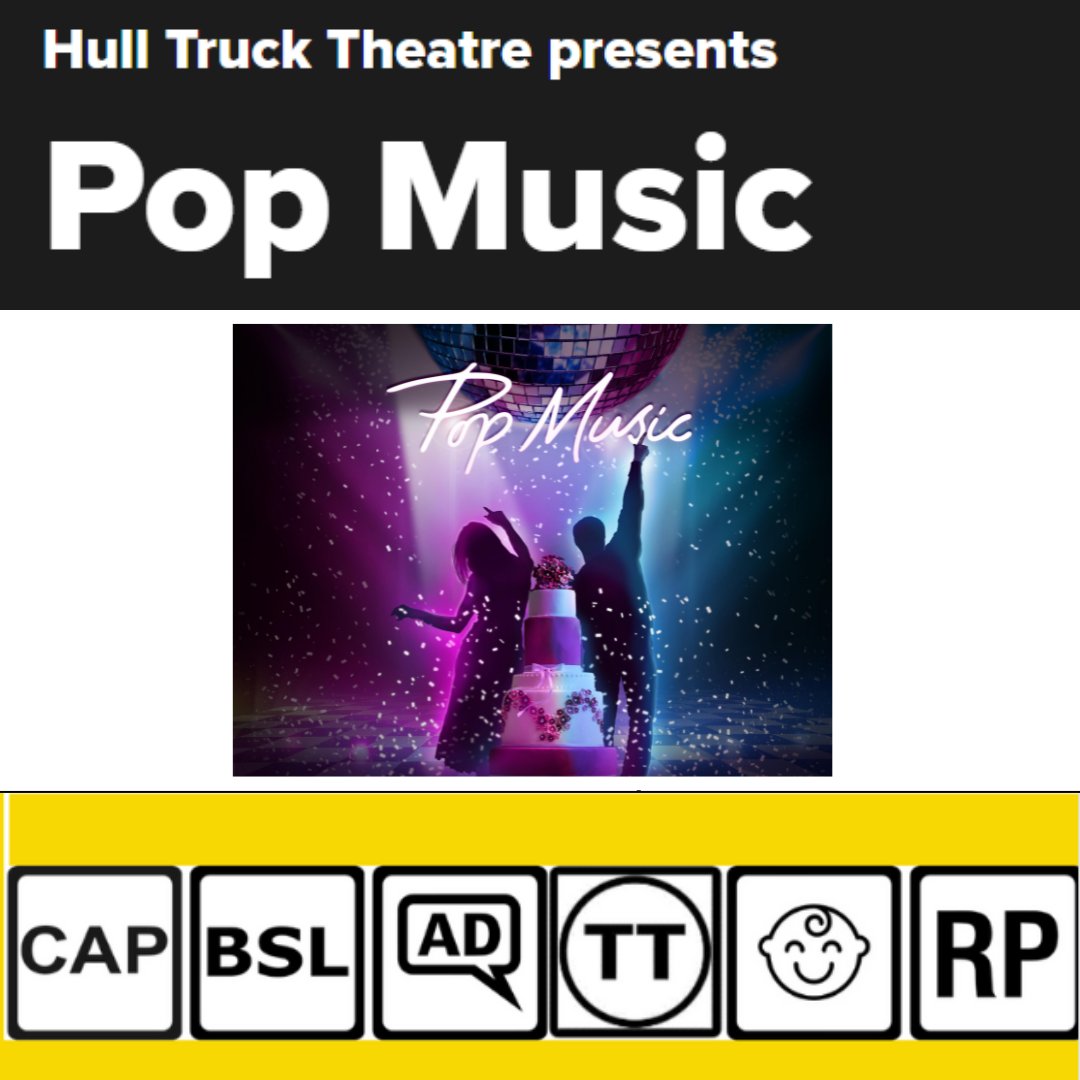 HullTruck's tweet image. #PopMusic (5 – 28 Oct), Audio Described - Thu 19 Oct, 7.30pm - #JillQuarmby. 

Touch Tour: Thu 19 Oct, 6pm. Baby Friendly - Fri 20 Oct, 11am. Relaxed - Sat 21 Oct, 2pm. 

Captioned - Tue 24 Oct, 7.30pm, #Stagetext. BSL Interpreted - Thu 26 Oct, 7.30pm - #DaveWycherley