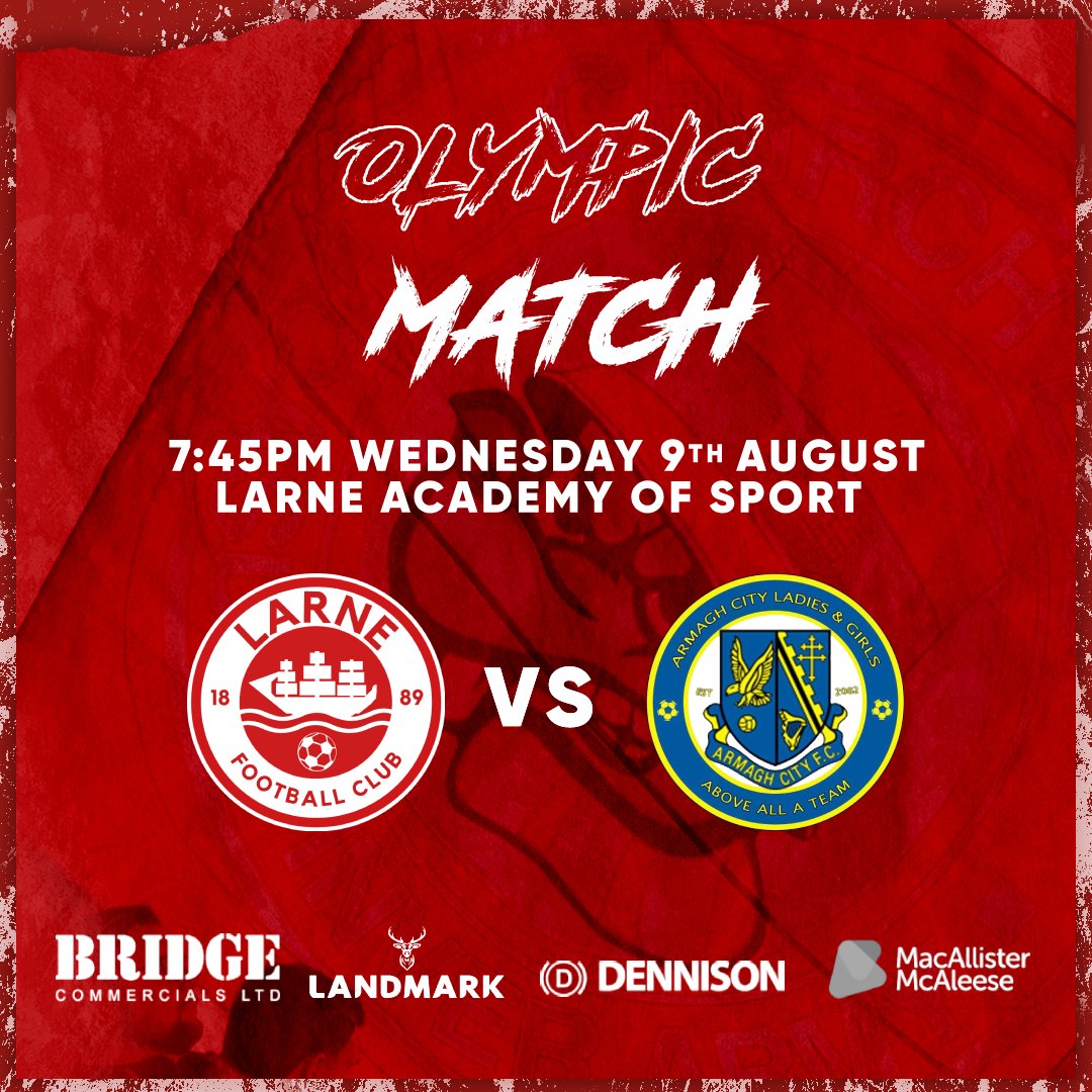 larnefcwomen's tweet photo. It’s the final game of the season for our Olympic side ⚽

Come out and cheer on your Inver Reds 👏

#WeAreLarne #ForTheTown https://t.co/5fBhTuhNZH