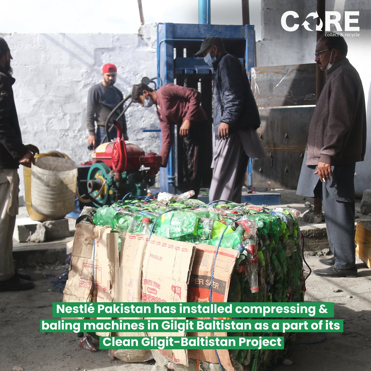 CoReAlliancepk's tweet photo. Nestlé Pakistan has installed baling and compressing machine in Gilgit Baltistan as part of its Clean Gilgit-Baltistan Project (CGBP). This project is aligned with their global vision for a waste-free future: https://t.co/ndF0kdSKOy
@nestlepakistan
#WasteFreeFuture #CGBP https://t.co/FOEa2oXUd5