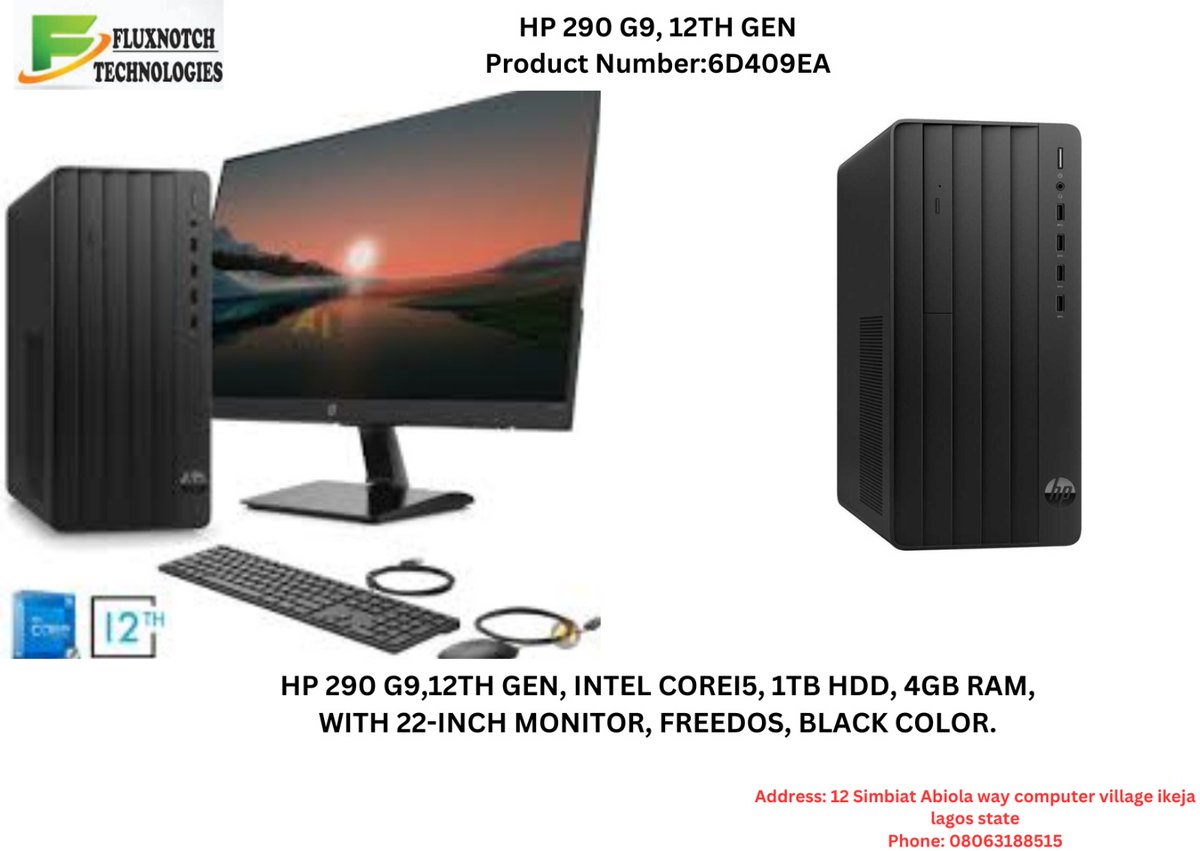 TFluxnotch's tweet photo. Buy all your brand New laptop and Desktop and all ICT products @TFluxnotch visit our office @ 12 Simbiat Abiola way computer village ikeja Lagos
Call us on  08063188515 or 07066203323
#Nigeria #torylanez #laptops #Saka https://t.co/T9EZeXK6GL