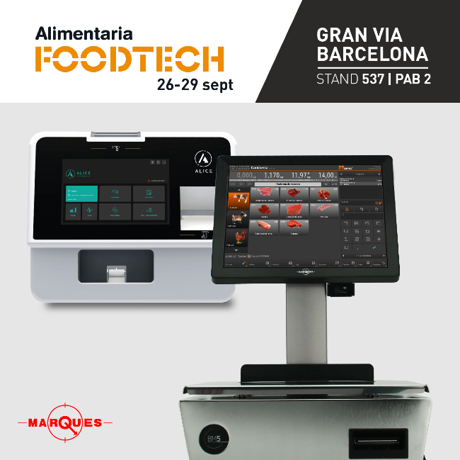 TpvyPesaje's tweet photo. Balanzas Marques estará presente en Alimentaria Foodtech*, que tiene lugar en el Recinto Gran Vía de Barcelona del 26 al 29 de septiembre. 
Será un placer recibirle en nuestro stand 537 Pabellón 2. 
Póngase en contacto con nosotros para recibir una invitación para visitarnos. https://t.co/u64yUktHys