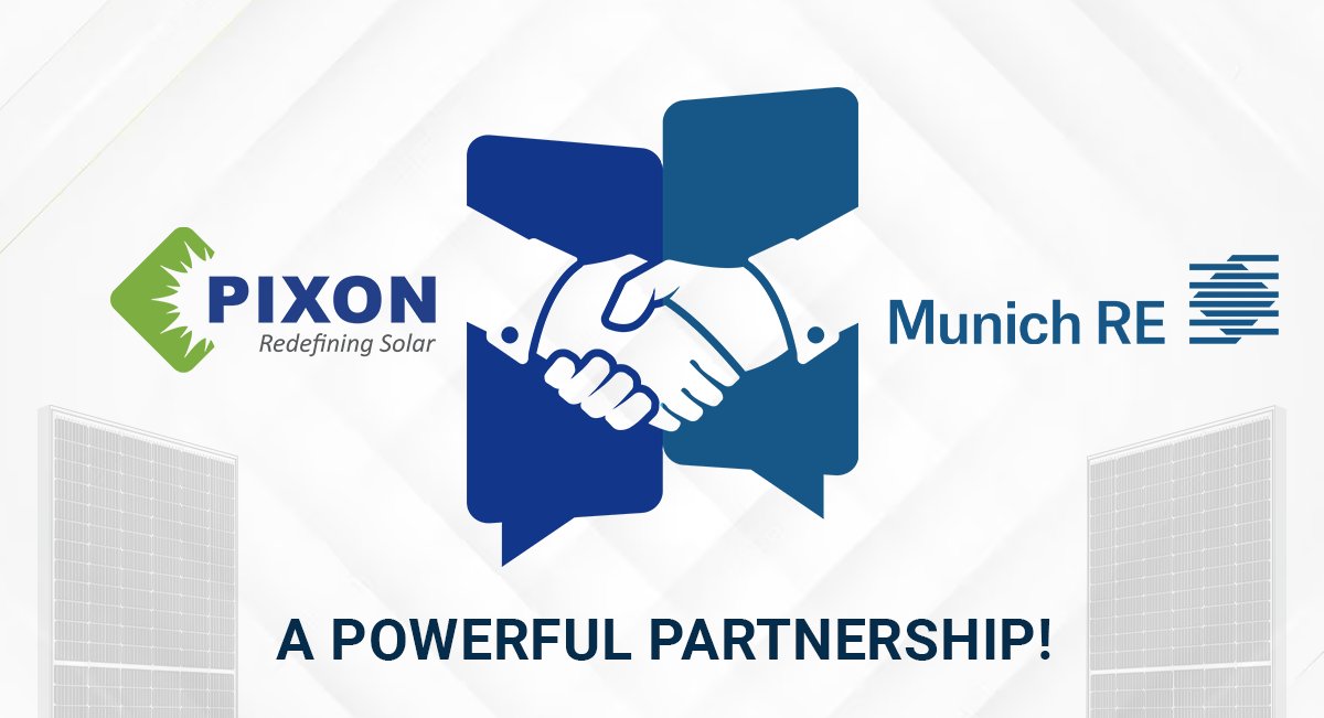 PIXON AND MUNICH RE: A POWERFUL PARTNERSHIP

Click here to know more: renewablemirror.com/Home/article_s…
.
.
#renewableenergy #renewablemirror #constructionmirror #electricalmirror #tresubmedia #solarenergy #latestnewstoday #renewablepower #PIXON #MUNICH #solarpanels #partnership