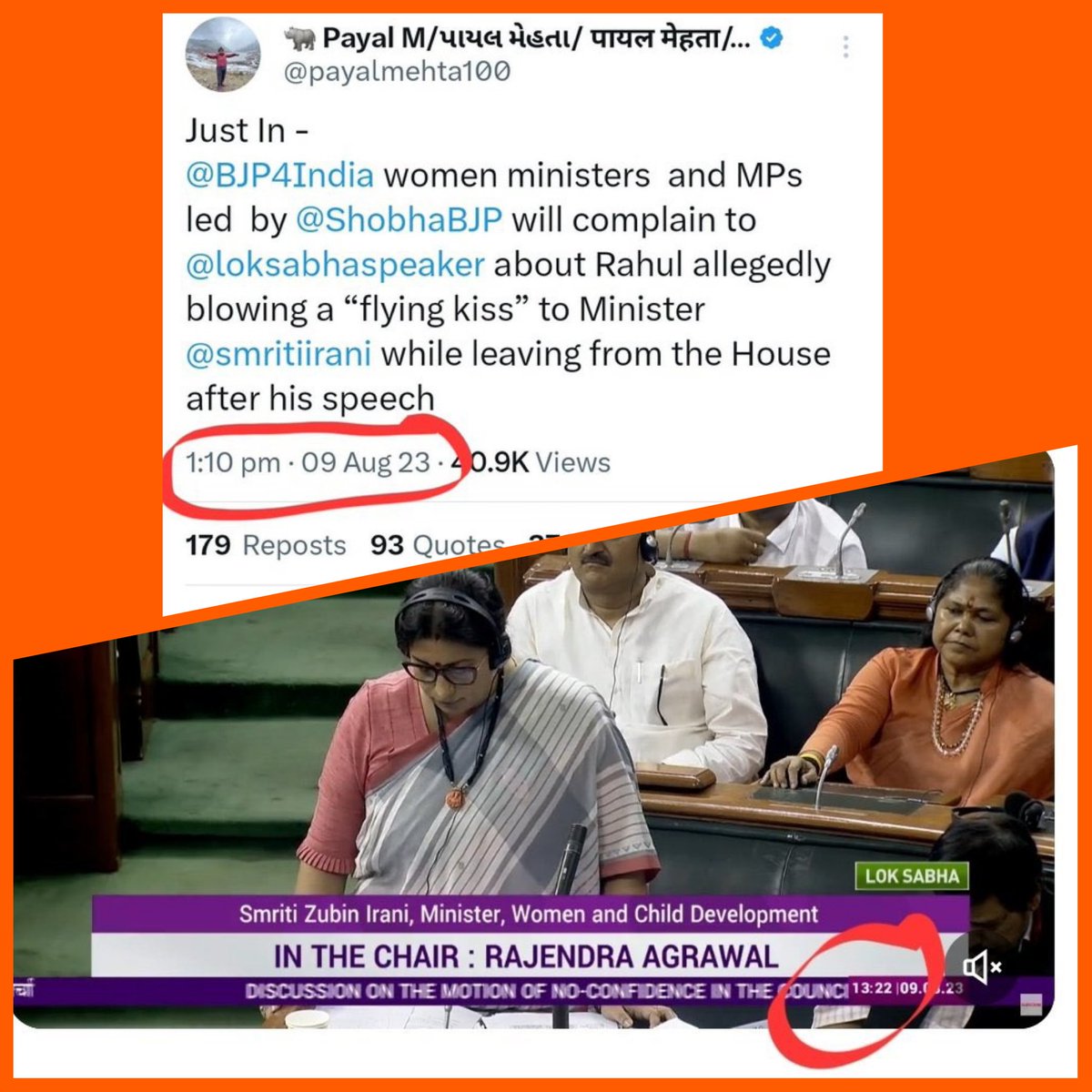 debunk_misinfos's tweet image. Rahul Gandhi stopped Adhir Ranjan Chaudhary @adhirrcinc
And did this gesture to the speaker to ask other to stop.
BJP's pre-planned propaganda was ready. Smriti Irani stood up and said Rahul Gandhi gave #FlyingKiss to her.
See the slow-motion video.
#SmritiIrani #RahulGandhiMP…