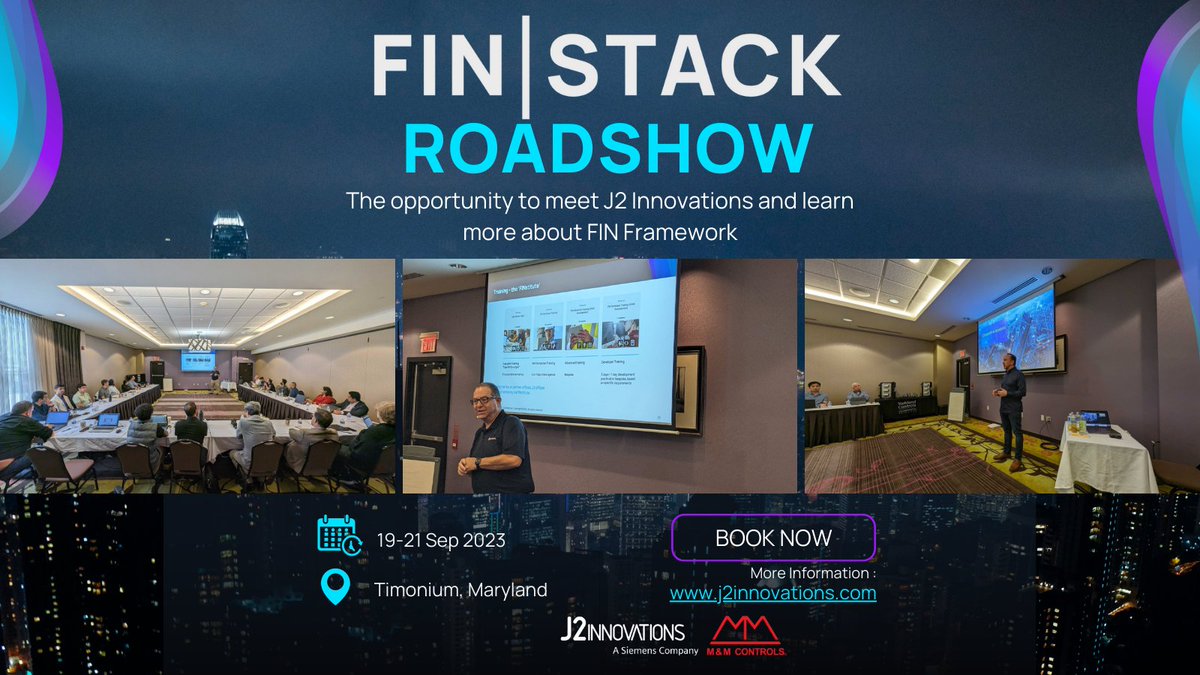 J2Innovations's tweet photo. Get to know J2 Innovations, Take FIN for A Spin, and earn your Technicians Training Certificate at our next Road Show! Join us at M &amp; M Controls Timonium, Maryland on September 19-21. Register ➡️ https://t.co/rsTo7hrvCq

#FINStack #FINTraining #SmartBuildings #SmartEquipment https://t.co/4iqiLiopUw