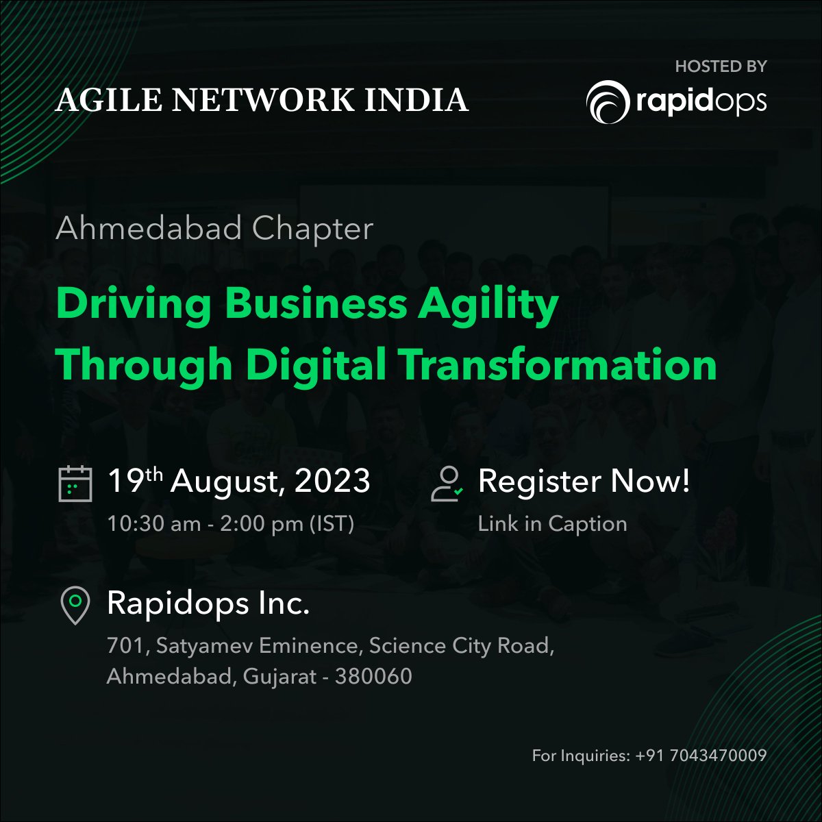 Rapidops is happy to host the Agile Network India event on August 19, 2023.

The Agile Community will come together to explore "Driving Business Agility through Digital Transformation."

Don't miss out on the event, register now at: ow.ly/hWYj50PvF0I.

#rapidops #agile