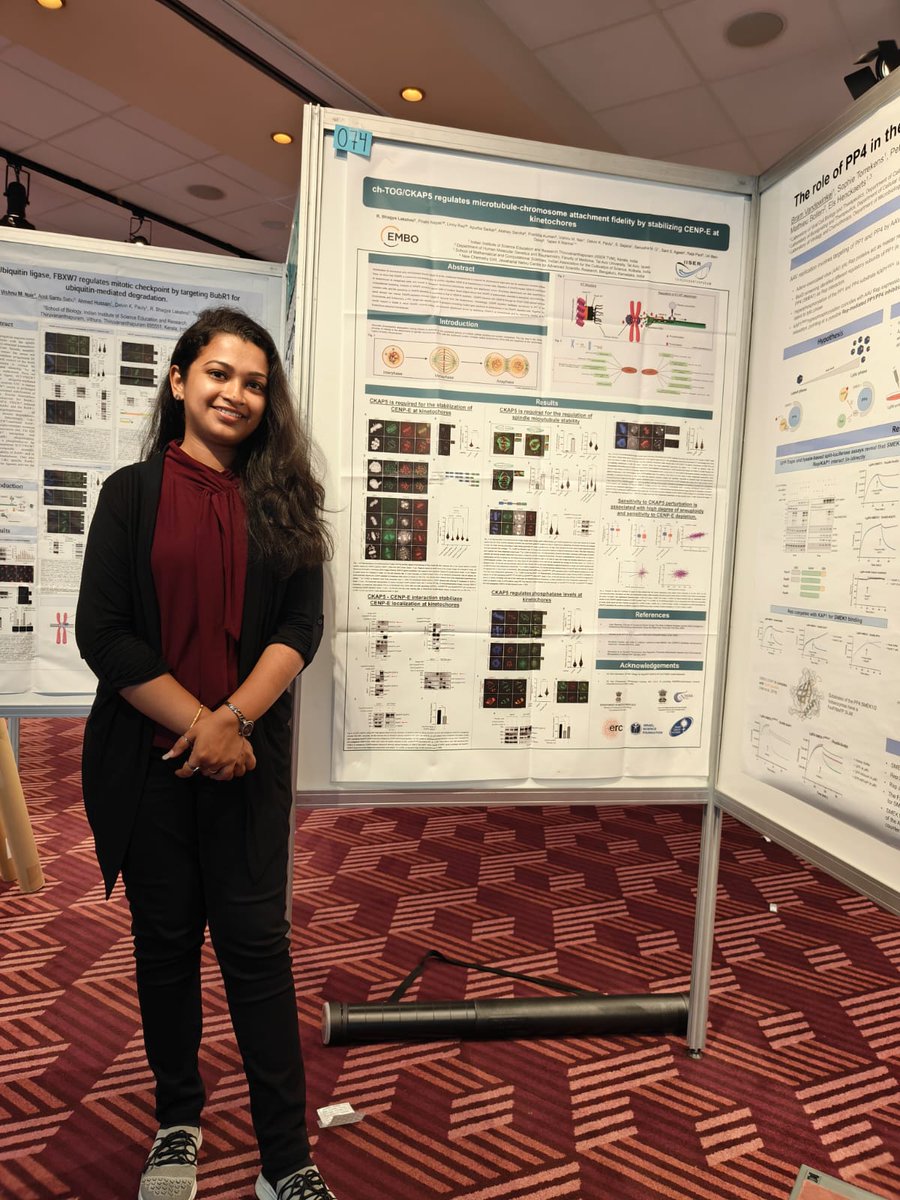 MannaLab1's tweet photo. Delighted to share that @BhagyaLakshmiR8 and @msvichu2007 presented their research poster at the prestigious #EMBOphosphatases23 workshop in Copenhagen, Denmark. #EMBOphosphatses23 #mannalab #IISERTVM https://t.co/otY8Brq611