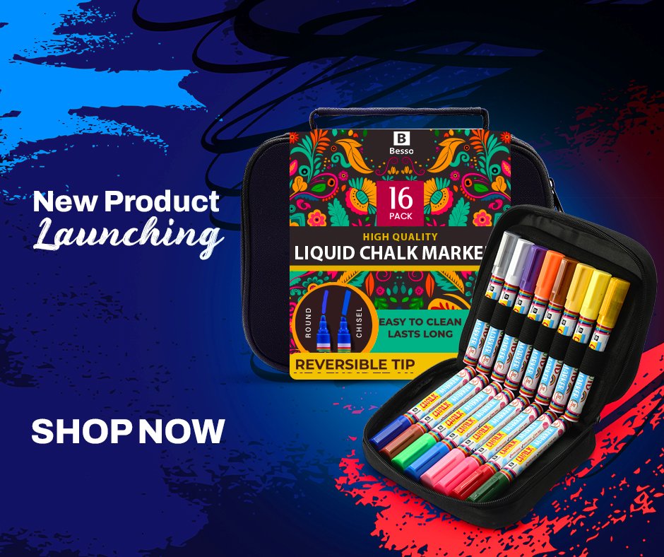 besso_usa's tweet image. 🎨 Unleash creativity with our NEW 16-Pack Chalk Markers! 🖍️ Bold colors, reversible tips, and easy to clean. Elevate your art today!

🛒 Shop now: amazon.com/Vibrant-Liquid…

Turn the ordinary into extraordinary! 🌈🎉 #ChalkMarkers #NewLaunch
