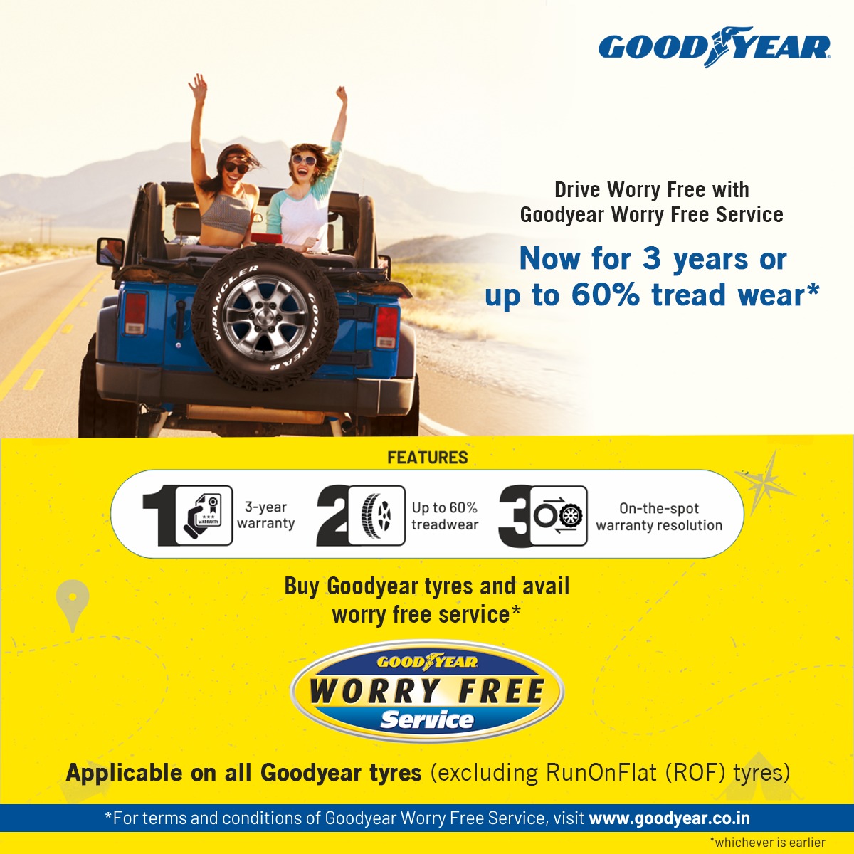 GoodyearIndia's tweet image. Drive Worry Free with Goodyear Worry Free Services. For more details visit here: bit.ly/worryfreeservi…

#WorryFreeService #GoodyearIndia