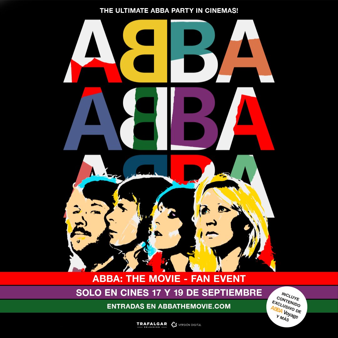 🎬🎶 ¡Vive ABBA como nunca en "ABBA: The Movie"! 🕺💃 El 17 y 19 de Septiembre, no te pierdas este evento especial con sus icónicos éxitos y escenas detrás del telón. ¡Consigue tus entradas en abbathemovie.com y únete a la experiencia!