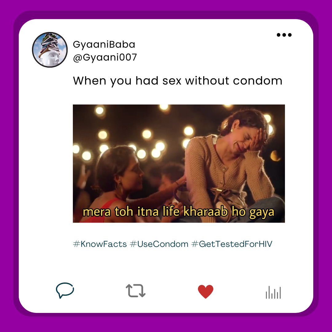 NACOINDIA's tweet photo. Always ask your partner to use condom, it protects you from #unwantedpregnancy, HIV/AIDS & #SexuallyTransmittedDiseases
#KnowFacts #UseCondom #GetTestedforHIV #Meme #Trending #Awareness
@MoHFW_INDIA https://t.co/mivP1PWlKk