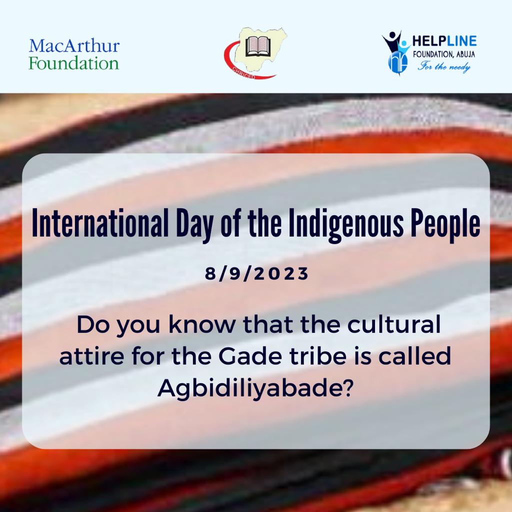 HelplineABJ's tweet photo. The traditional clothing of the Gade people consists of three distinct colors.. 
Red stands for Hospitality
White stands for Peace
Black stands for Agriculture
#Justice4FCTOIs https://t.co/An7n47QqSX