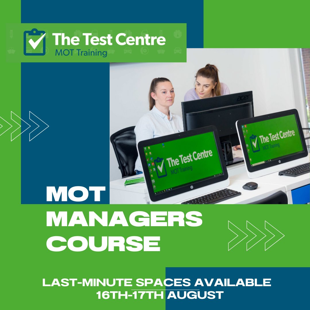 Spaces available on our outstanding #MOTManagers course next week 16th-17th August.

Our experts are waiting for you!
📞0333 358 2555
