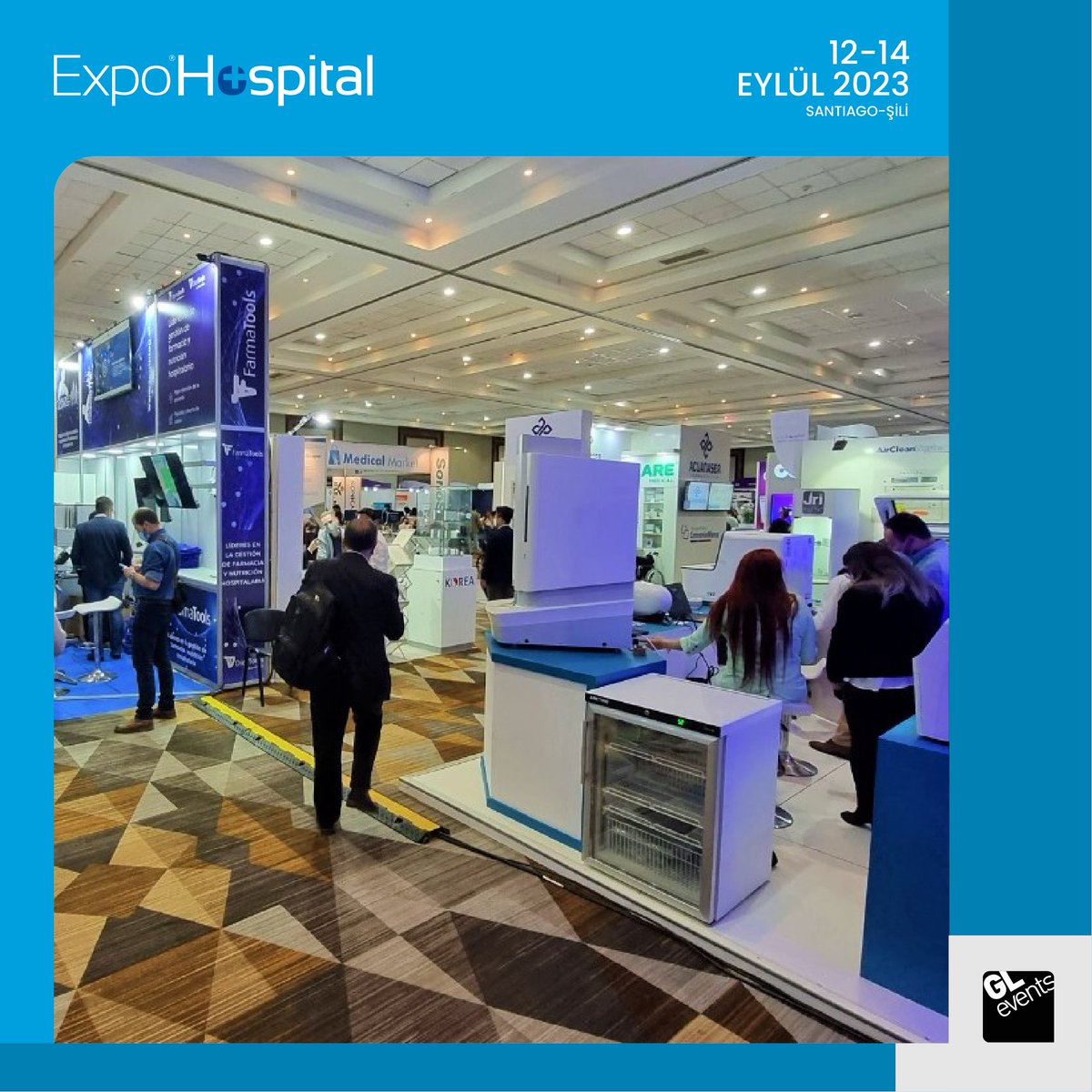 gleventstr's tweet image. Güney Amerika’nın sağlık sektöründeki lider fuarlarından Expo Hospital, 12-14 Eylül 2023’te Şili’nin Santiago kentinde gerçekleşecek. 

Detaylı bilgi için 👉 exhibitions.turkey@gl-events.com 

expohospital.cl/en

#glevents