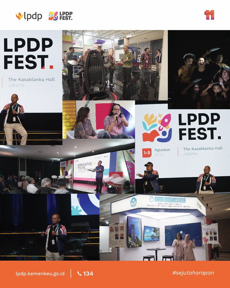 LPDP_RI's tweet photo. Ada yang turut hadir di kemeriahan hari pertama?
Apa yang paling berkesan untukmu #LPDPrens?
Apa saran yang bisa kalian ajukan untuk LPDP Festival selanjutnya? Yuk sharing di kolom komentar~
#LPDPFest #EnliveningIndonesia #AdvancingTheNation #LPDP #DiriuntukNegeri #UangKita https://t.co/TVzjsIZh2x
