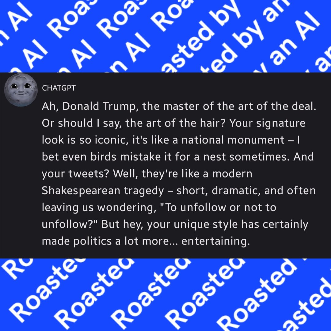 Roasted by an AI tweet media