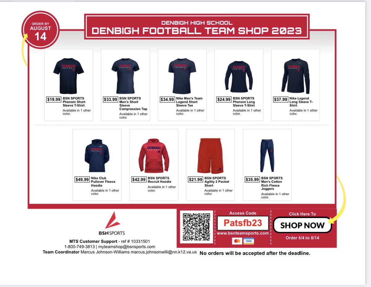 _dhsathletics's tweet photo. 🚨Flash Sale - 7 Days Only🚨
Select your own styles, colors, &amp; sizes as you show your support of the DHS Football program! On-line team store closes on August 15! 🔴🔵🏈
Team link here: 
https://t.co/Kqdq9CvHFJ https://t.co/vDseDtJY8T