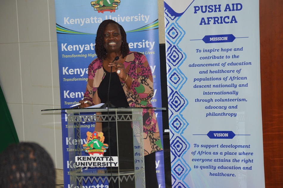 Prof. Caroline Thoruwa, DVC, RIPD Representing Prof. Paul K. Wainaina Vice-Chancellor delivers the VC's Speech during the opening of the 6th Annual Africa Interdisciplinary Health Conference Theme: Mitigating Pandemics, Climate Change & Chronic Diseases in Africa: The role of…