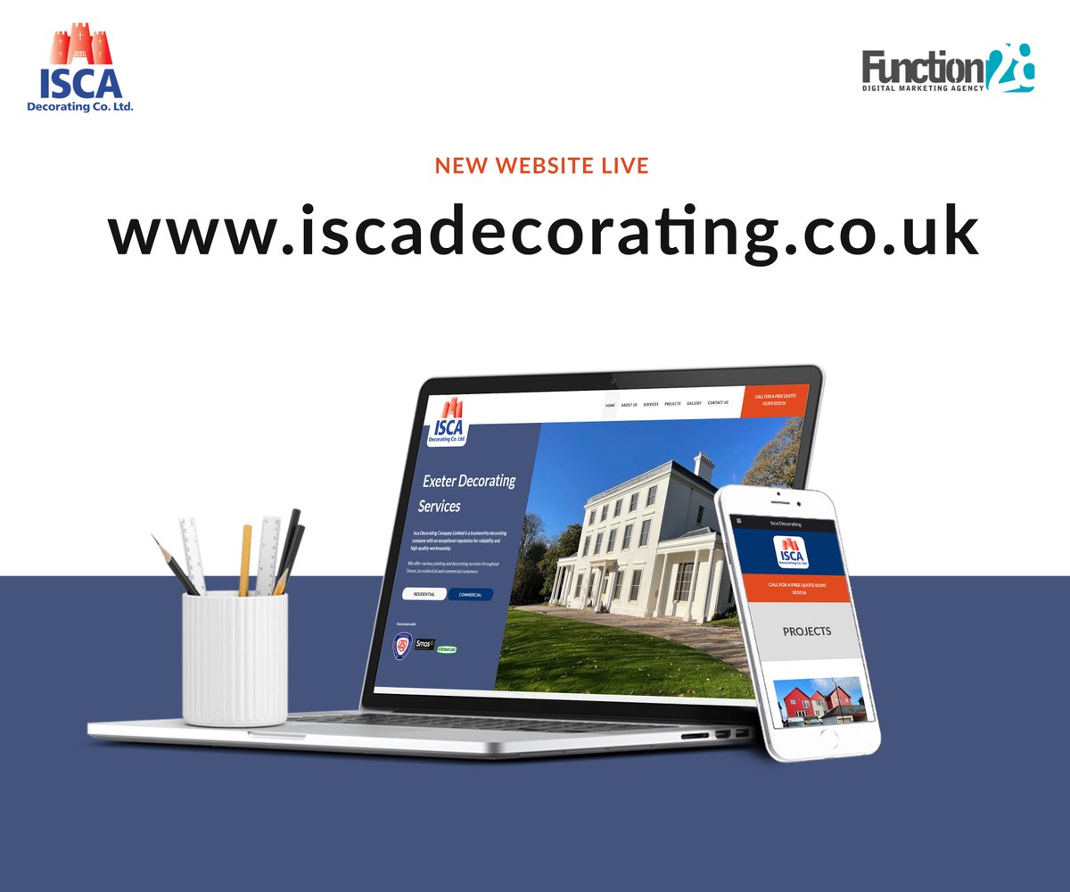 We have designed and developed a new website for Isca Decorating, which has now gone live! 📷

For more information on the painting and decorating services Isca offer in #Devon and surrounding areas check out their #newwebsite! ⬇

📷 iscadecorating.co.uk

#newwebsitelaunch