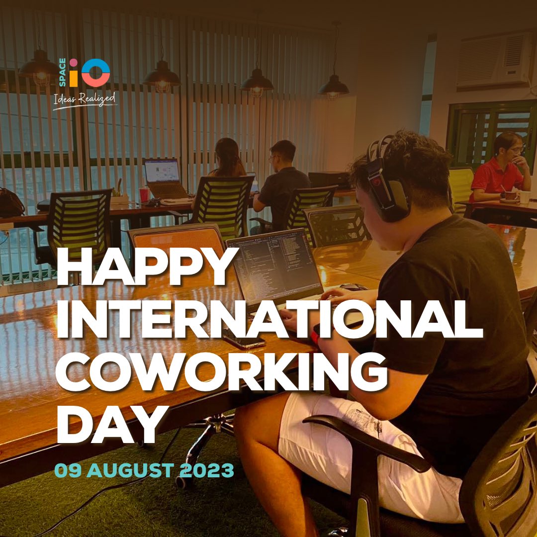 SpaceIO_PH's tweet photo. HAPPY INTERNATIONAL COWORKING DAY! From Space iO!

#spaceio #ideasrealized #parasapilipinas #businesscenter #virtualoffice #coworking #quezoncity #unlimitedcoffee #unlimitedtea https://t.co/inRCsLviZI