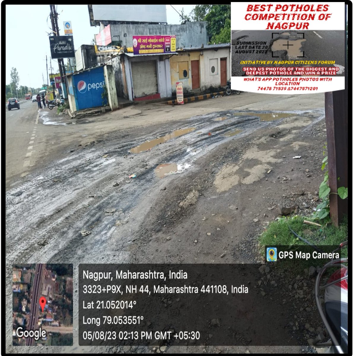 Citizens responding. #Potholes Competition of #Nagpur Send us photos of d biggest and deepest potholes & win prize @anjayaaTOI @Abhijitsing4U @AmitBandurkar @Rohit_0309 @ProshuncTOI @vaibhavgTOI @RanjitVDeshmukh @mataonline @LoksattaLive @TOI_Nagpur @SunilWarrier1 @bolsarfaraz