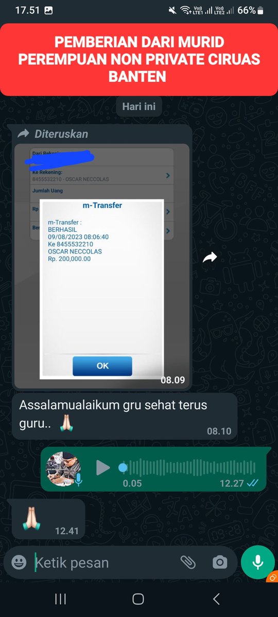 DatukMaharaja's tweet photo. Bismillah..
PEMBERIAN DARI MURID DATUK MAHARAJA
DOA TERBAIK GURU SELALU ADA
KASIH SAYANG GURU SELALU ADA
BANTUAN GHAIB DAN BANTUAN NYATA GURU SELALU ADA
UNTUK ANAK2 MURID BAIK BUDI ADAB HATI...AAMIIN
#rezeki #guru #dari #murid #pemberian https://t.co/CNHS1hnwfq