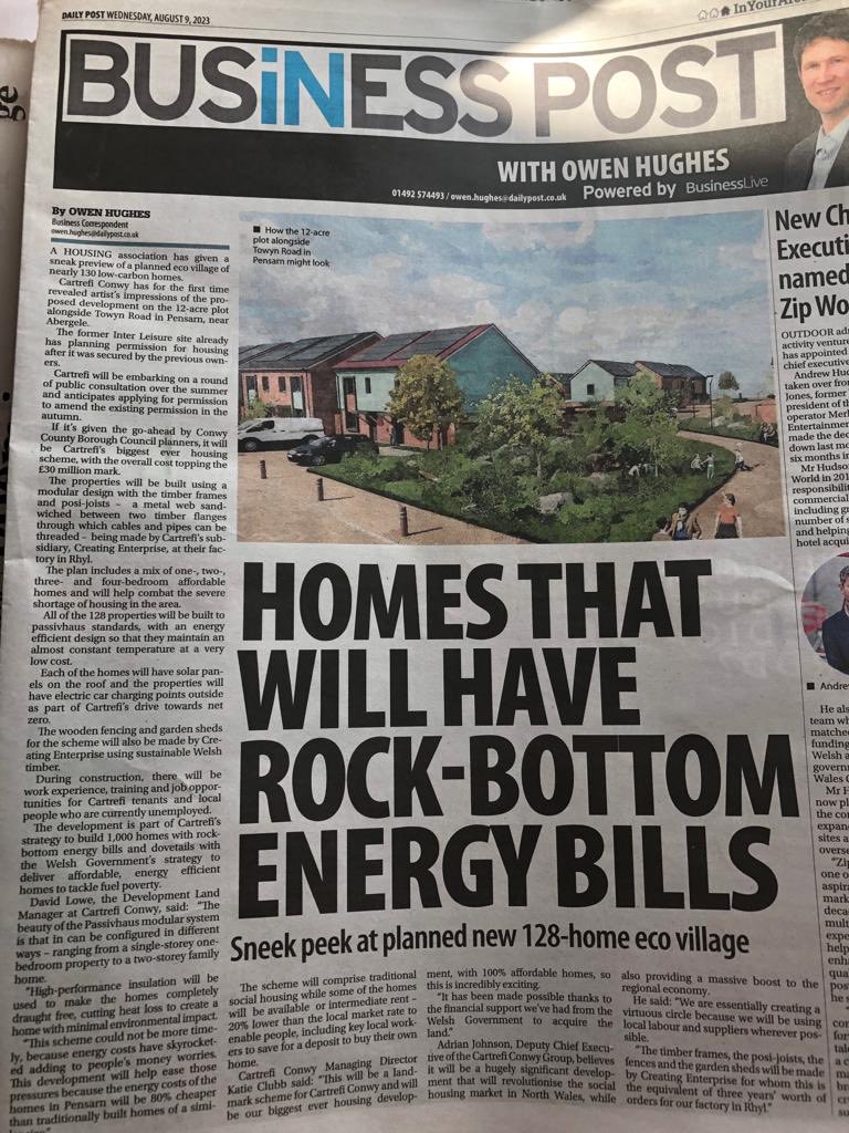 Our latest example of low carbon housing development- just as important more affordable homes. ⁦@CartrefiConwy⁩ ⁦@CreatingE⁩