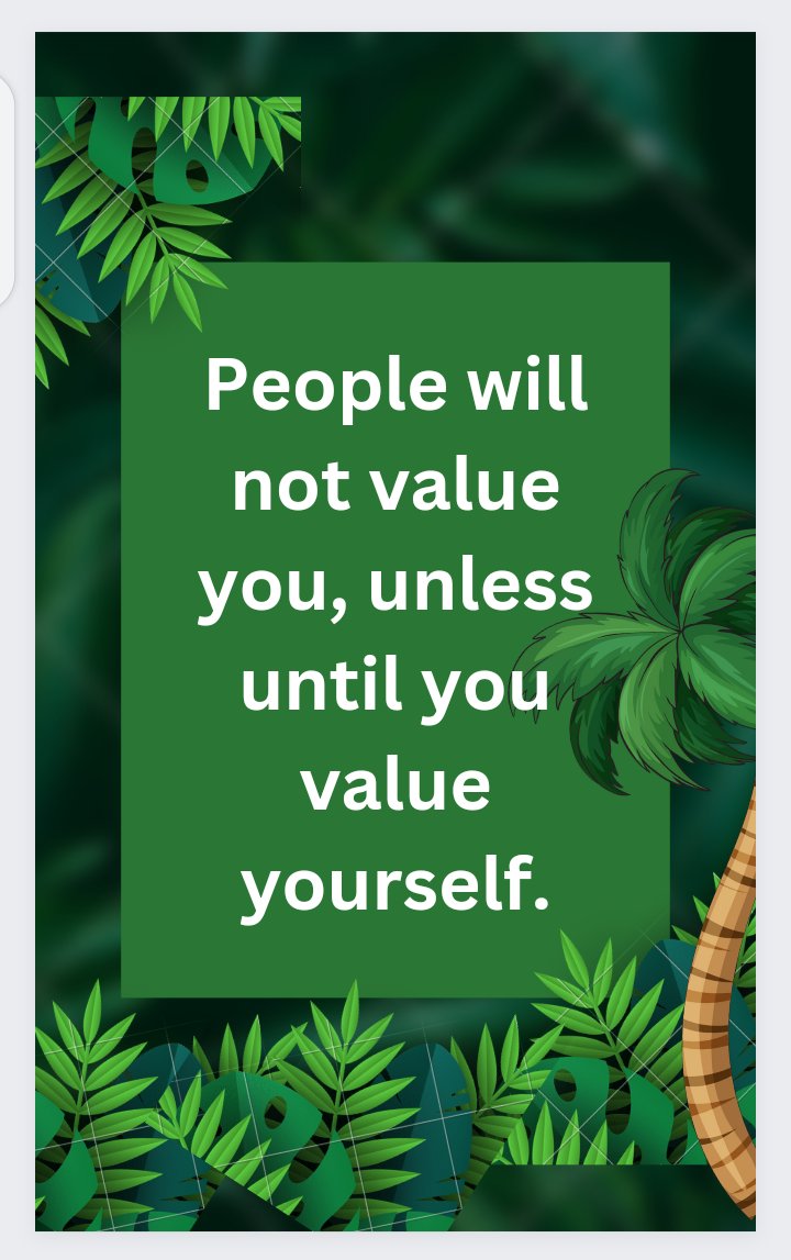 People will not value you unless until you value yourself.
#vamateen #Motivation #MotivationalQuotes #valueyou #valueyourself