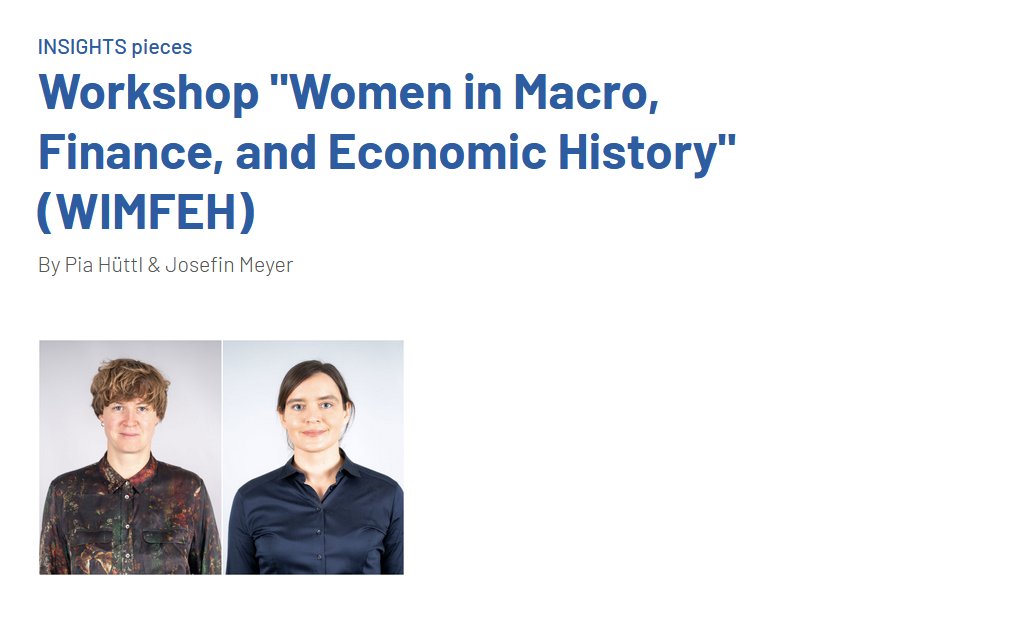 The third edition of the 'Women in Macro, Finance, and Economic History Workshop' brought together 30 female economists in May. Co-organizers @PiaHuettl & Josefin Meyer wrote an INSIGHTS piece about the workshop and their takeaways. #EconTwitter #Equality berlinschoolofeconomics.de/insight/wimfeh…