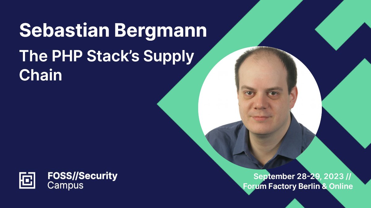 FOSSecurity's tweet image. Do you know everything about the components you used to build your PHP application? At FOSS Security Campus, Sebastian Bergmann will cover topics from software supply chain security concerns to the funding of #opensource software. program.foss-security-campus.de/fossec23/talk/…