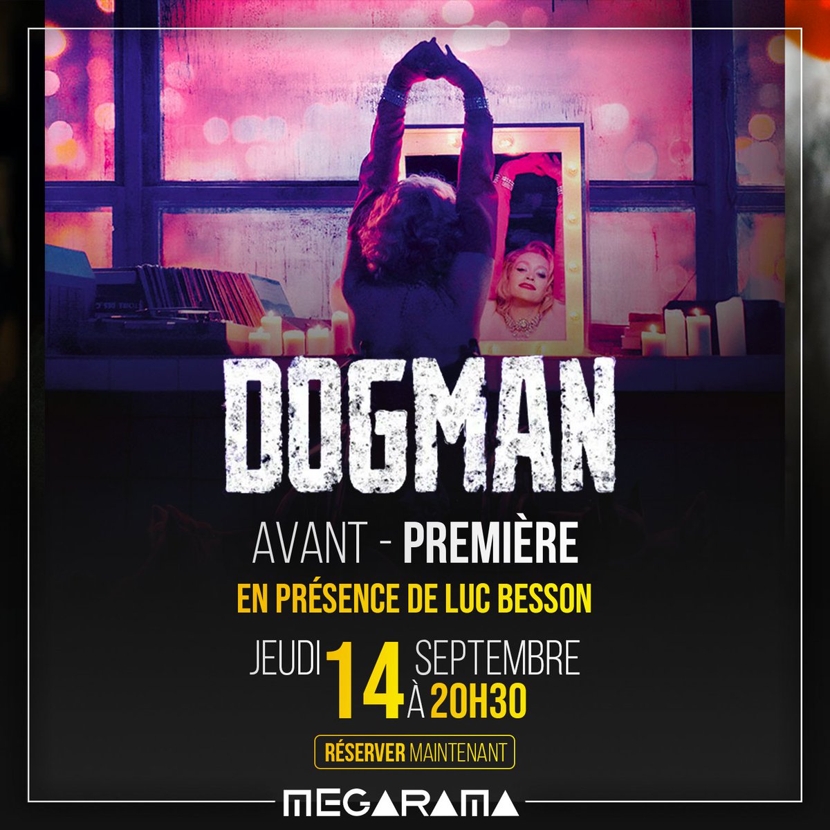 📷BREAKING NEWS📷
<a href="/lucbesson/">Luc Besson</a>  sera présent dans votre cinéma le jeudi 14 septembre à 20h30 pour vous présenter son nouveau film : #Dogman !
Réservez vite vos places : rb.gy/yq05p