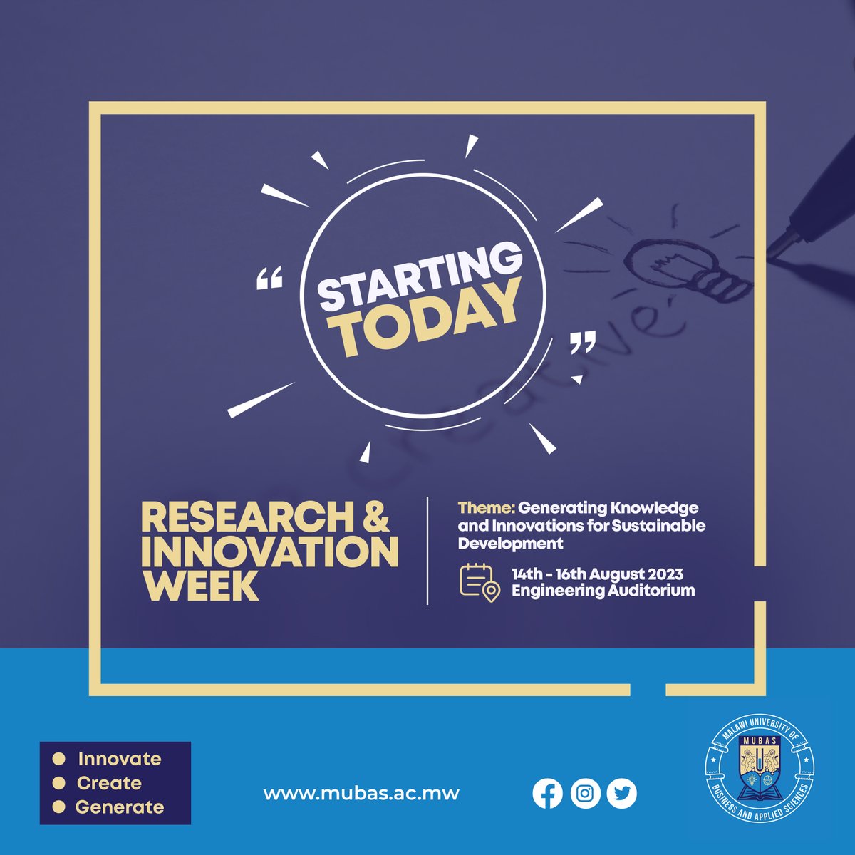 mubasmw's tweet image. It's happening today. Join us at the Engineering Auditorium. "Generating Knowledge and Innovations for Sustainable Development" #Research #Innovation #MUBAS
