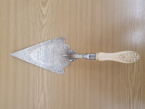 New blogpost about papers relating to Abdullah Quilliam (Add MS 89684), the Victorian solicitor who established Britain's first mosque. blogs.bl.uk/untoldlives/20… This ceremonial trowel was presented by the United Methodist Free Churches to Quilliam’s mother, Harriet.