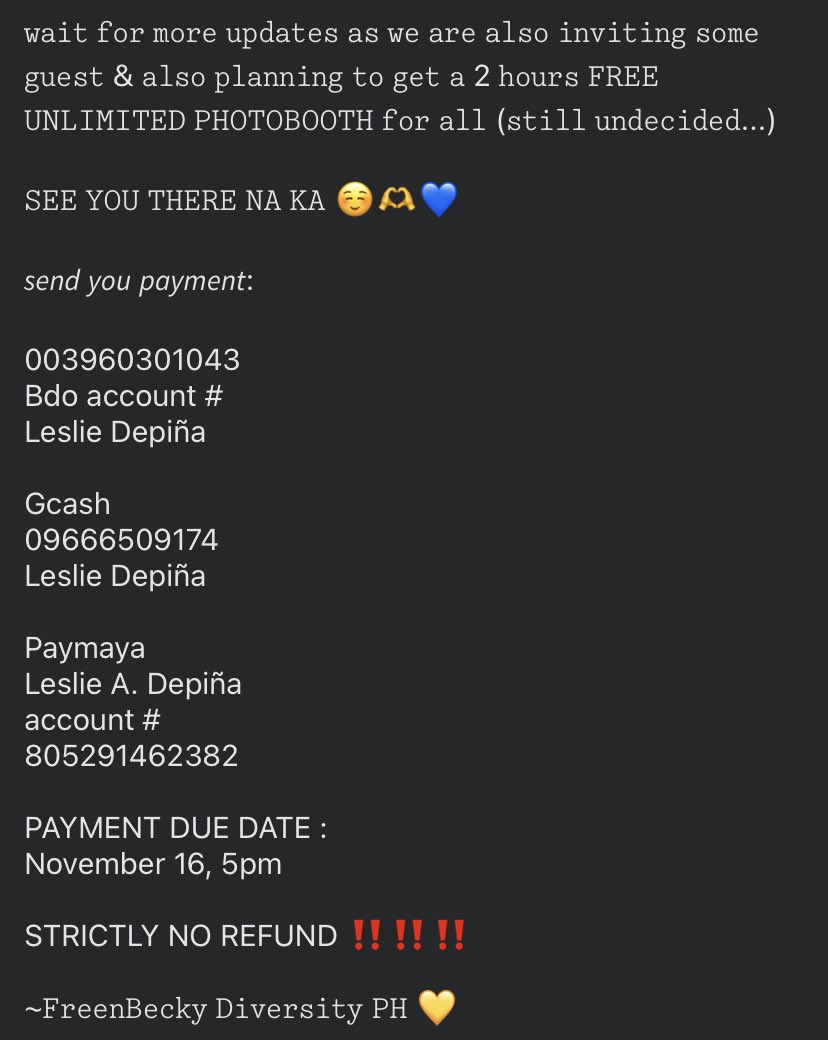 FBDiversityPH's tweet photo. If we fans celebrated Freen’s birthday, ofcourse we have something for Becky too! 

Please see photos below for the current details.

Help us spread the word! 
Spread the love! 

See you all on December 16-17,2023! 

#FreenBeckyDiversityPH #Beckysangels https://t.co/vVIPHwV1vn