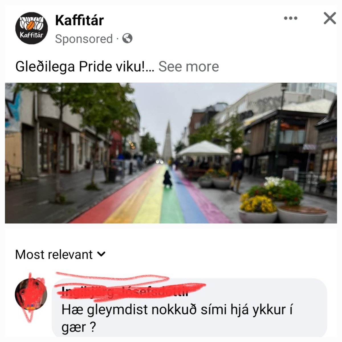 Í hafsjónum af leiðindakommentum undir pride-stuðningi hjá fyrirtækjum þá er ég stundum bara dauðslifandi fegin að sjá svona frænku komment.