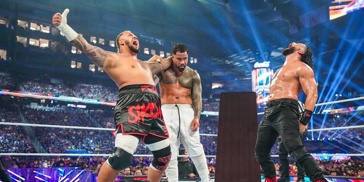 RomanBestPhoto2's tweet photo. WWE #SummerSlam photos via https://t.co/p30W255IT2
#RomanReigns #PaulHeyman #JeyUso #JimmyUso #SoloSikoa #TheBloodline #WWE #WWESummerSlam #TribalCombat #TribalChief #RomanvsJey https://t.co/Mog3uwVaNF