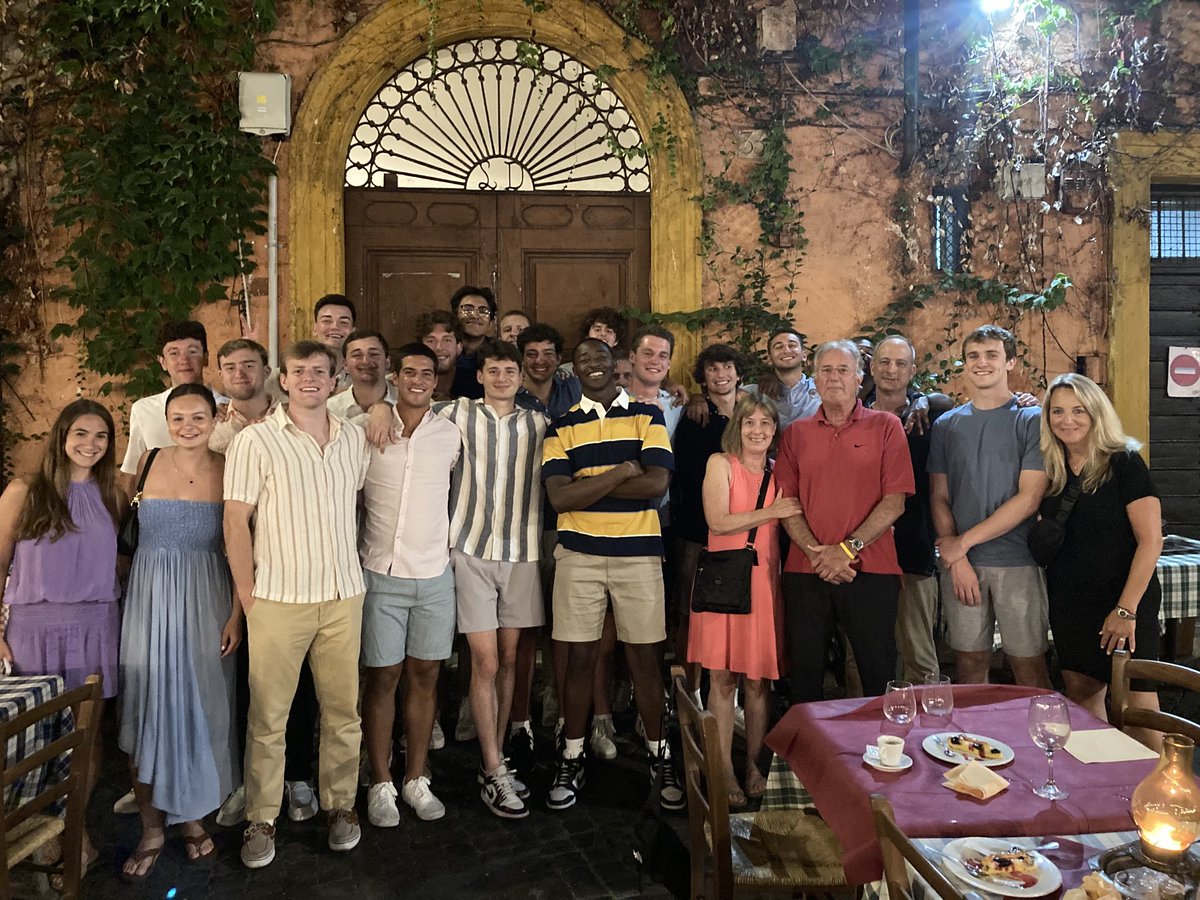 CoachScottCoval's tweet photo. Team dinner in Trestevere to finish our international Rome basketball trip. Great experiences &amp; unforgettable memories. ⁦@DSUBulldogs⁩ #BulldogsInRome https://t.co/ewBR0hUkbR