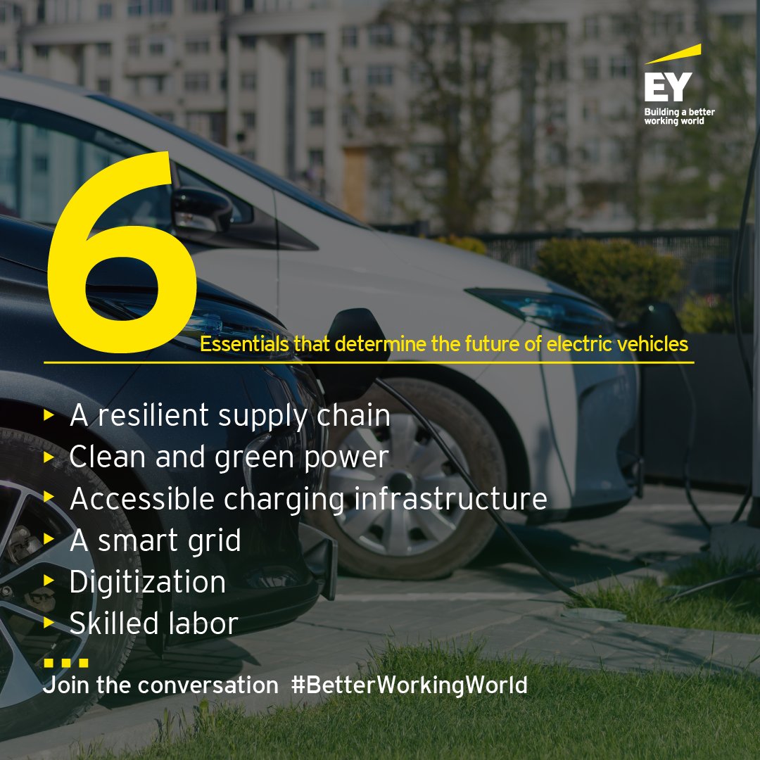#ElectricVehicles are becoming popular and pushing into the mass market much sooner than expected. 

There are six essential factors that can secure the future of eMobility and ensure a successful transition:
ey.com/en_jo/energy-r…

#Sustainability #BetterWorkingWorld