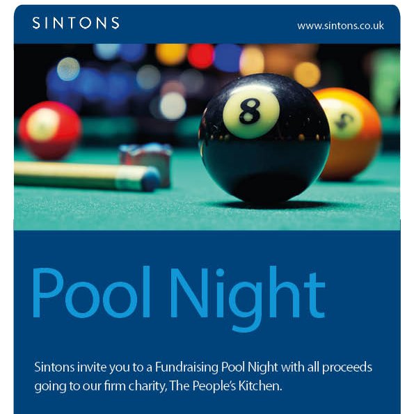 Sintons LLP (@sintonslaw) on Twitter photo Register now for our latest Trainee Fundraising Pool Night in aid of <a href="/PKnewcastle/">People's Kitchen</a> <a href="/SintonsTrainees/">SintonsTrainees</a> #CSR #CharityPool
bit.ly/3DPkPYo
📍<a href="/SpotWhite8/">Spot White</a>
📅 28.9.23
⏲️ 5.30pm
💰 £10 per team of two
🏆 Exciting prizes to be won Register now for our latest Trainee Fundraising Pool Night in aid of <a href="/PKnewcastle/">People's Kitchen</a> <a href="/SintonsTrainees/">SintonsTrainees</a> #CSR #CharityPool
bit.ly/3DPkPYo
📍<a href="/SpotWhite8/">Spot White</a>
📅 28.9.23
⏲️ 5.30pm
💰 £10 per team of two
🏆 Exciting prizes to be won