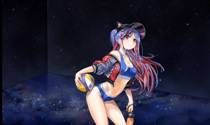 ナイトプールか夜の海にいる二人だ...
