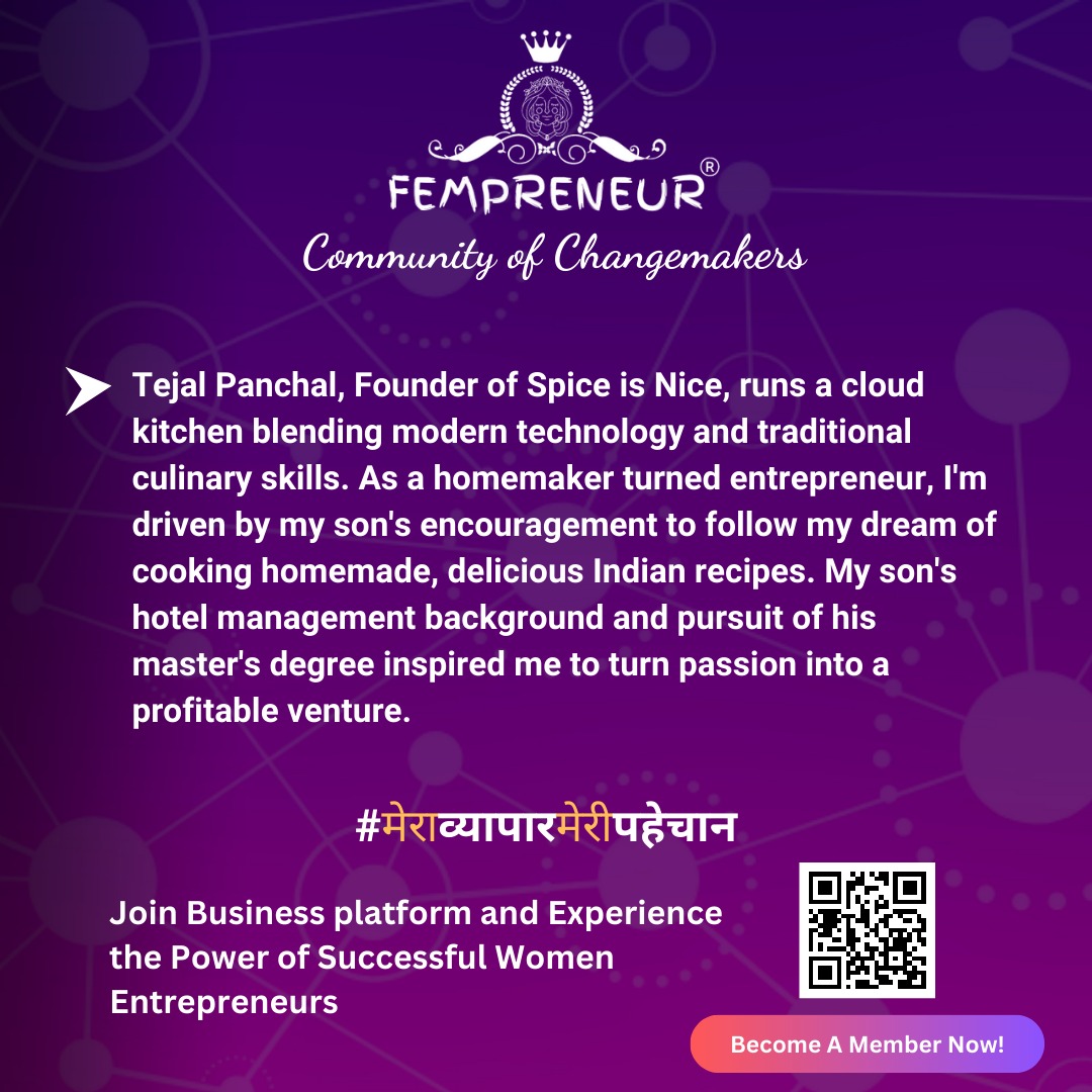 We are delighted to welcome our New Member Tejal Panchal, Founder of Spice is Nice.

Become A Member Now: bit.ly/402MNbP

#fempreneurcommunity #community #Networking #WomenInBusiness #entrepreneurs #SpiceisNice #TejalPanchal