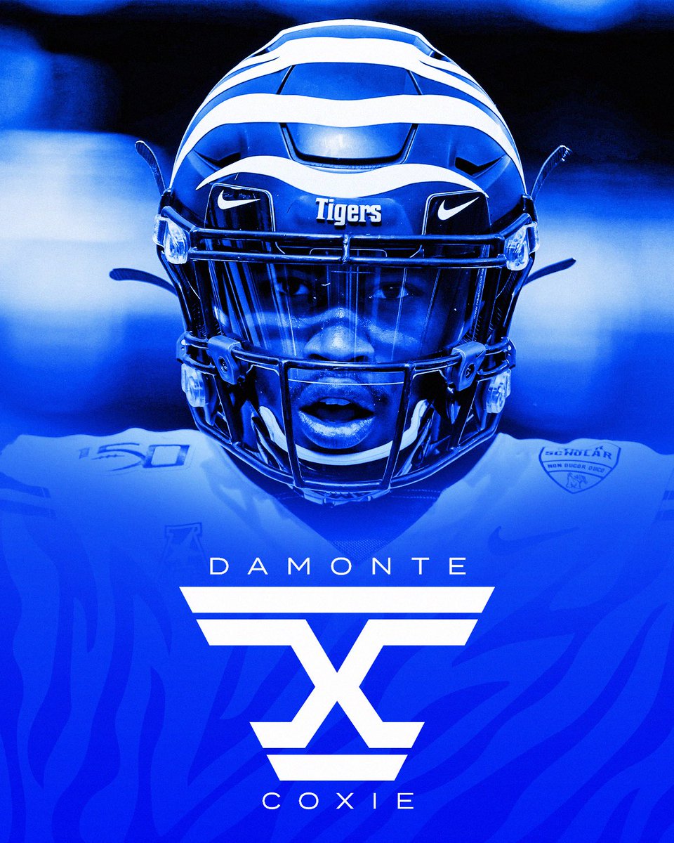 A logo concept for CFL player and former Memphis Tiger, @DCoxie_.

It’s his DC initials fusing to become an X, for his Memphis jersey number 10. The X also represents the target throwing spot, since Coxie is a wide receiver.

📸: Joe Rondone