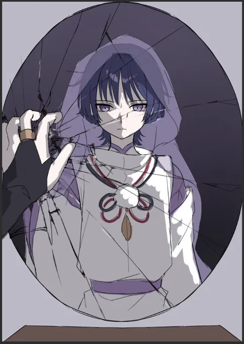 下描き→線画→下塗り→塗り→加工(完成) 
