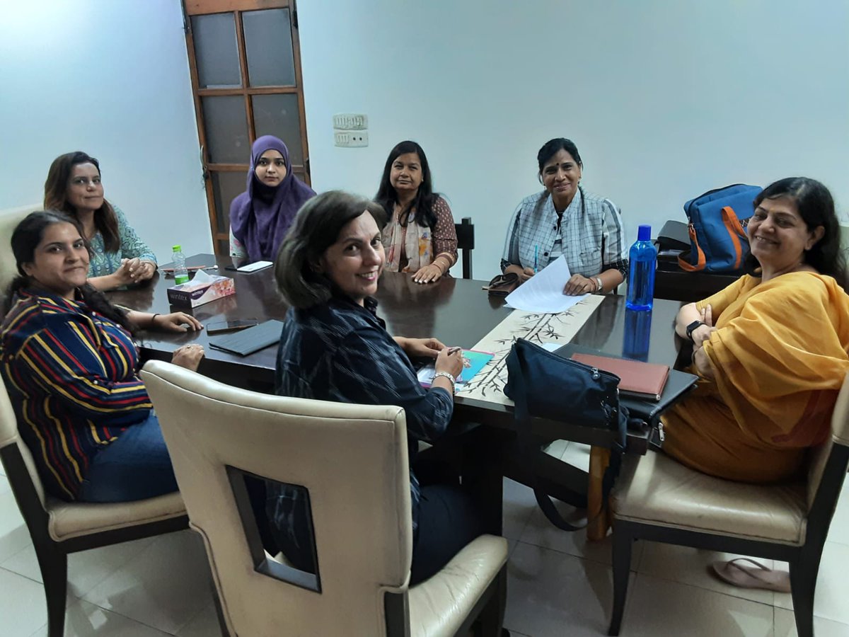 ngo_sampurna's tweet photo. Today, the preparation meeting for the coming round table discussion took place in NewDelhi. The two partner organizations representatives @yogitabhayana , Charu Wali Khanna #safma and team #Sampurna with @shobhavijender3 convened.  #मैंभीपुलिस is the theme of the discussion. https://t.co/Df2g8ZMTGA