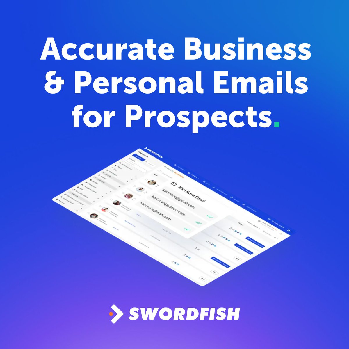 Premium business emails and validation go beyond competitors' standard SMTP protocol. 

Fewer failed emails mean better outreach.‌ 📧 

Claim $500 of contact data FREE 👇

swordfish.ai 

#sales #salesintelligence #salestips #saleshack #coldcalling #coldoutreach