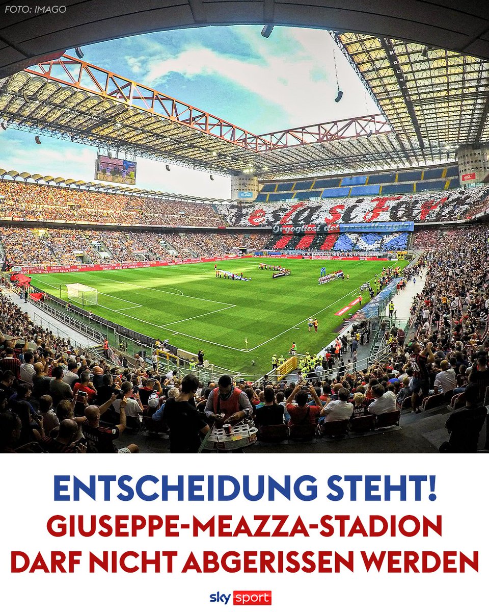 SkySportDE's tweet photo. Gute Nachrichten für alle Fans und Fußball-Romantiker!🏟️✨

↪️ Die Denkmalschutz-Behörde der Region Lombardei kam zu dem Urteil, dass das 1926 eingeweihte Stadion im Stadtteil San Siro ein architektonisches Erbgut ist und daher nicht einer modernen Arena weichen darf. 
#SkySport https://t.co/zjIMRGpIMI
