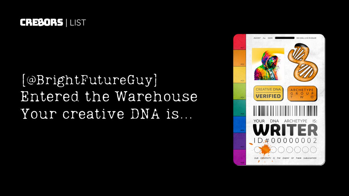 Welcome <a href="/BrightFutureGuy/">B.F.G.🛡🔮 (BrightFutureGuy. ΞTH) ⌐🆇-🆇</a> 
 
Your application for <a href="/cre8orsNFT/">Cre8ors</a> has been accepted.