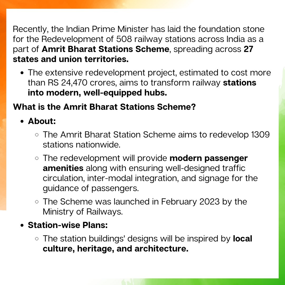 drishtiiaseng's tweet image. Here is one of the important current affairs. We urge you to prepare from the website if you are appearing for UPSC 2023
Read More drishtiias.com/current-affair…

#AmritBharatStationsScheme #Passangers #RailNetwork #CurrentAffairsToday #UPSCNews #UPSC #IAS #DrishtiIASEnglish #DrishtiIAS
