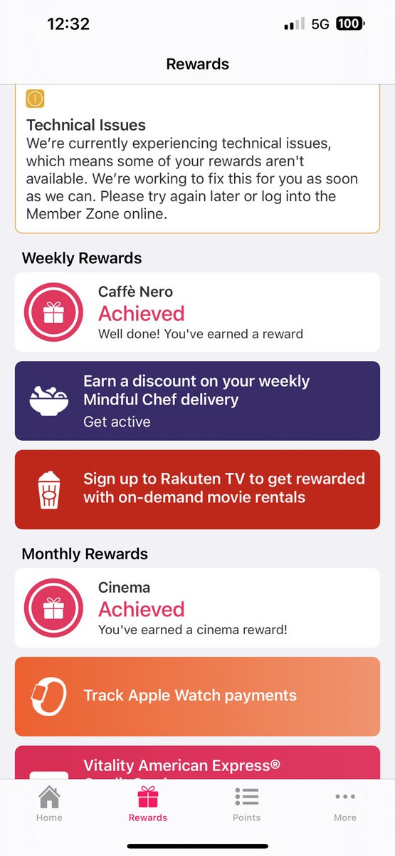 MatthewStones2's tweet photo. @Vitality_UK When will the points tracking be fixed? I have had the same message for over two weeks now. Tried logging into the member zone on line and it displays the same message. https://t.co/s6168UHq0B